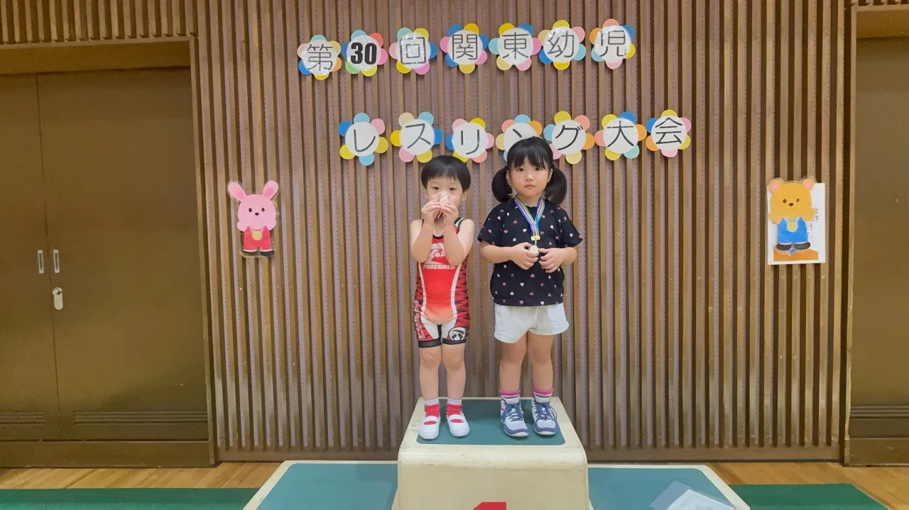 ピュアブレッドキッズレスリング年少さんレスラー2名